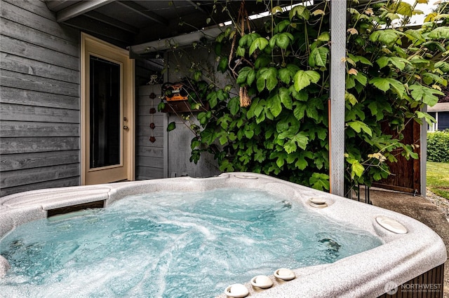 1722 172nd St SE, Bothell, WA 98012 - view of patio / terrace with a hot tub