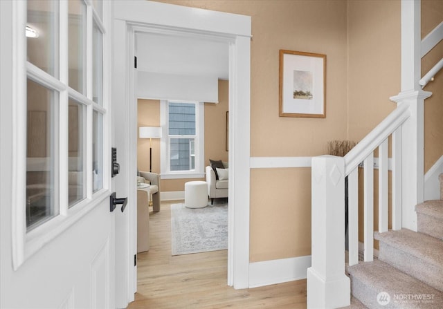 3443 21st Ave W, Seattle, WA 98199 - entryway with stairway and light wood-type flooring