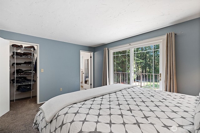 856 Island Blvd, Fox Island, WA 98333 - bedroom with carpet floors, a spacious closet, a closet, access to outside, and connected bathroom