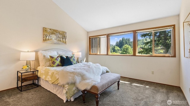 9623 NE Riverbend Dr Unit 2B, Bothell, WA 98011 - carpeted bedroom with vaulted ceiling and baseboards