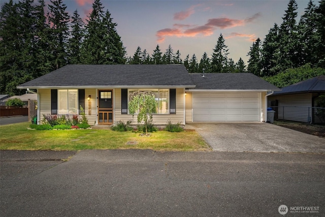 19436 SE 266th St, Covington, WA 98042 - ranch-style house with asphalt driveway, an attached garage, and a porch