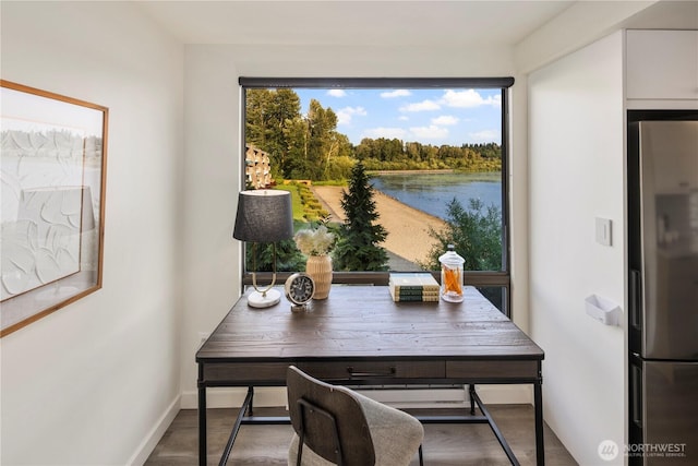9717 NE Juanita Dr Unit 301A, Kirkland, WA 98034 - office with wood finished floors and baseboards