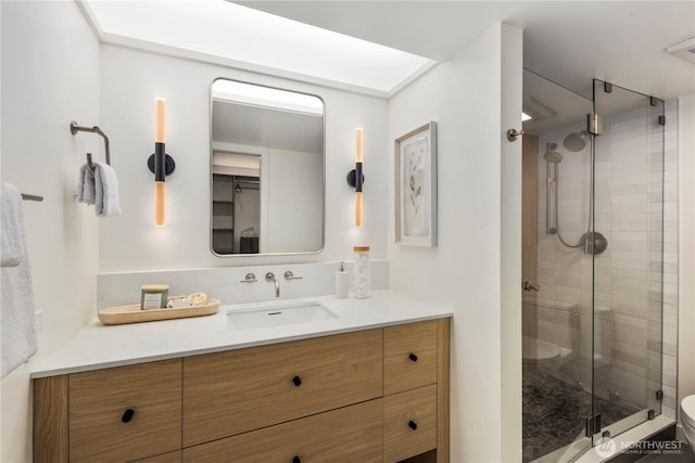 9717 NE Juanita Dr Unit 301A, Kirkland, WA 98034 - bathroom with vanity and a shower stall