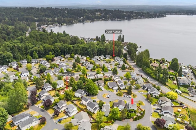 1606 94th Ave NE, Lake Stevens, WA 98258 - aerial perspective of suburban area with a large body of water and a forest