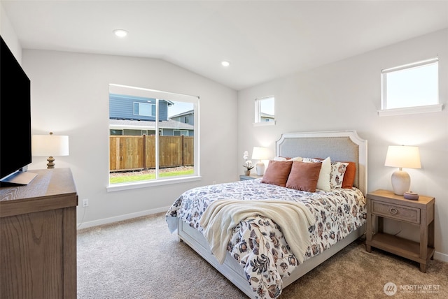18231 132nd Ave E, Puyallup, WA 98374 - carpeted bedroom featuring vaulted ceiling and recessed lighting
