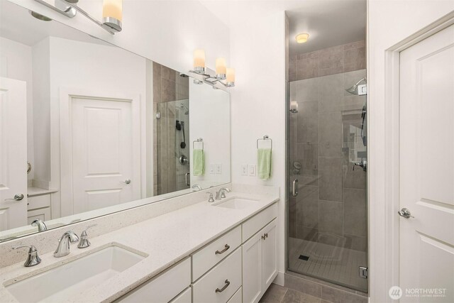 901 W Mcgraw St Unit 6, Seattle, WA 98119 - bathroom with a shower stall and double vanity