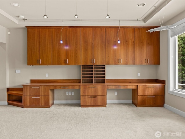 2135 204th Pl NE, Sammamish, WA 98074 - unfurnished office featuring built in study area, light carpet, and recessed lighting