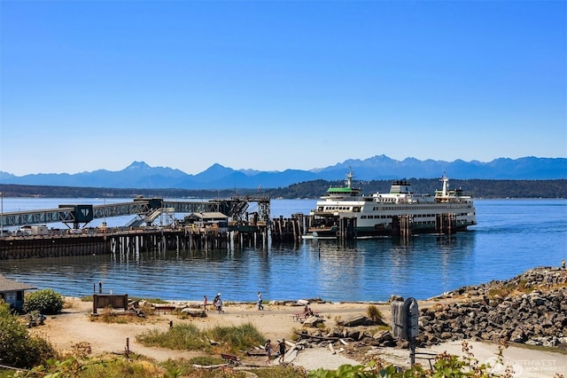 1113 5th Ave S Unit 301, Edmonds, WA 98020 - dock area featuring a water and mountain view