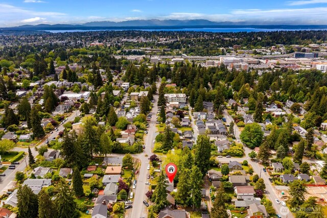 1214 NE 98th St, Seattle, WA 98115 - aerial view of residential area featuring a mountainous background