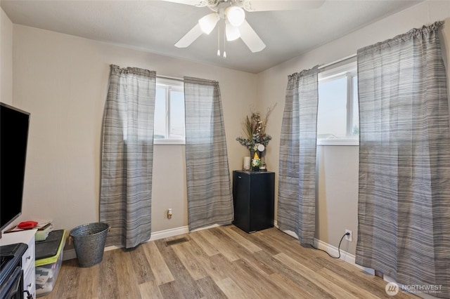 863 N Vista Dr, Moses Lake, WA 98837 - interior space with light wood-style floors and a ceiling fan