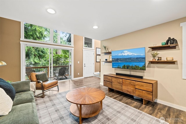 17627 17th Dr SE, Bothell, WA 98012 - living area with wood finished floors and recessed lighting