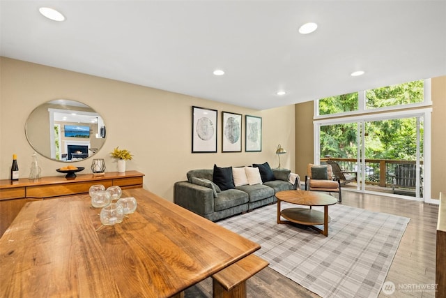 17627 17th Dr SE, Bothell, WA 98012 - living area featuring wood finished floors and recessed lighting