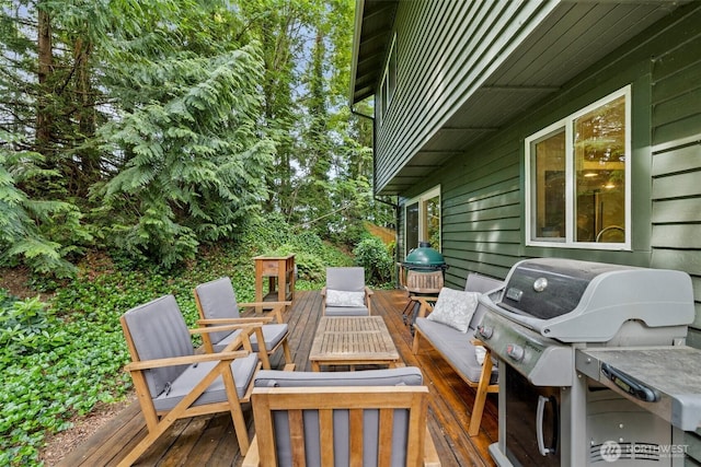 17627 17th Dr SE, Bothell, WA 98012 - wooden terrace featuring grilling area and an outdoor living space