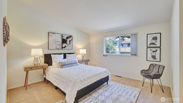 16159 SE 33rd Cir Unit 603, Bellevue, WA 98008 - bedroom featuring carpet flooring and lofted ceiling