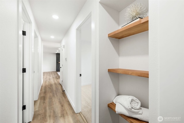 12816 SE 185th Pl, Renton, WA 98058 - corridor featuring light wood-type flooring and recessed lighting