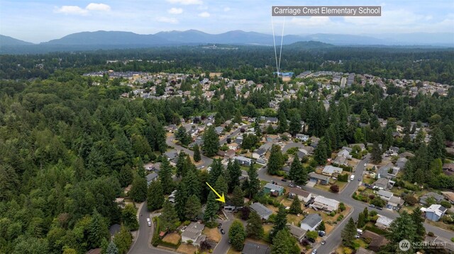 12816 SE 185th Pl, Renton, WA 98058 - aerial view of property's location with a mountain backdrop