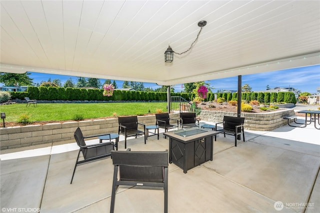 18501 52nd Ave W Unit 31, Lynnwood, WA 98037 - view of patio with an outdoor fire pit