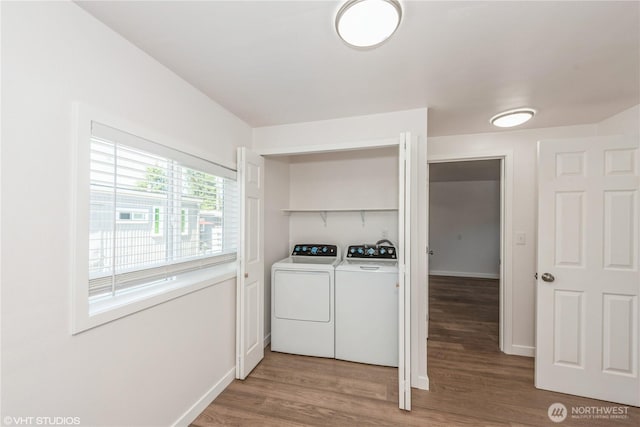 18501 52nd Ave W Unit 31, Lynnwood, WA 98037 - laundry area with washing machine and dryer and light wood-type flooring
