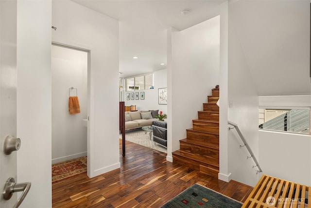 2808 14th Ave W Unit B, Seattle, WA 98119 - stairway featuring wood finished floors and recessed lighting