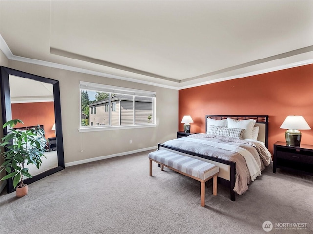 4021 220th St SE, Bothell, WA 98021 - bedroom with a raised ceiling, carpet flooring, and crown molding