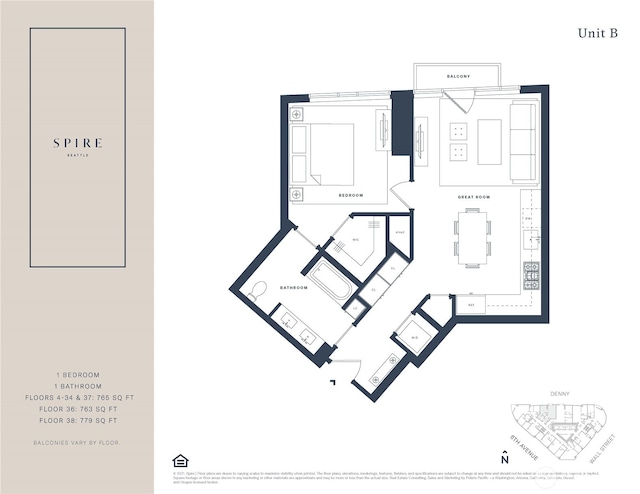 2510 6th Ave Unit 809, Seattle, WA 98121 - view of home floor plan