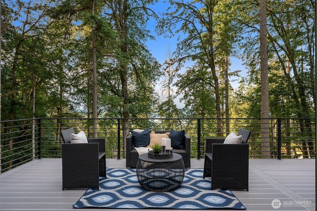 17750 SE 63rd Pl, Bellevue, WA 98006 - wooden terrace with outdoor lounge area