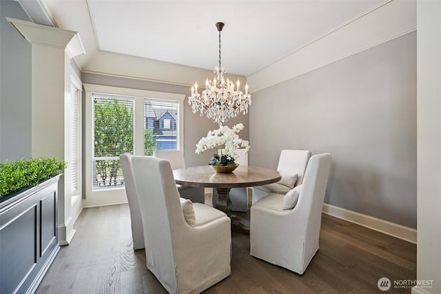4706 NE 137th St NE, Vancouver, WA 98686 - dining area with a chandelier and dark wood-type flooring