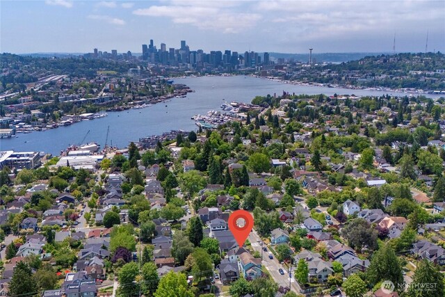 4228 1st Ave NE, Seattle, WA 98105 - aerial view of a large body of water and city skyline