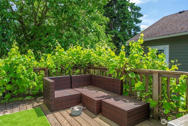 4228 1st Ave NE, Seattle, WA 98105 - wooden deck featuring an outdoor hangout area
