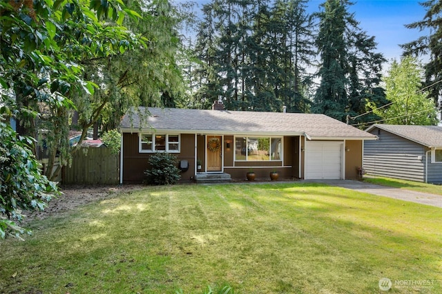 19515 7th Ave NE, Shoreline, WA 98155 - single story home featuring an attached garage, driveway, and a chimney