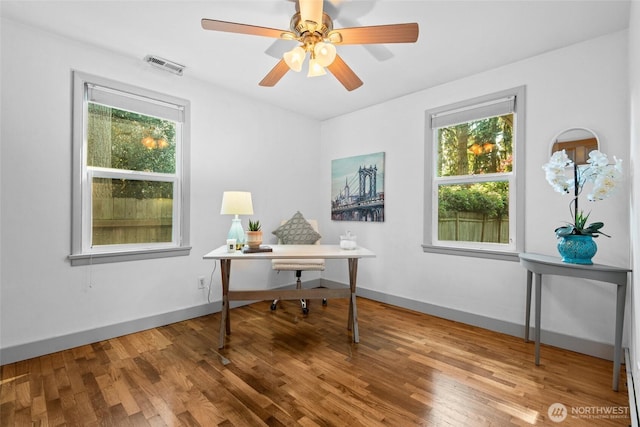 19515 7th Ave NE, Shoreline, WA 98155 - office space with wood finished floors and a ceiling fan