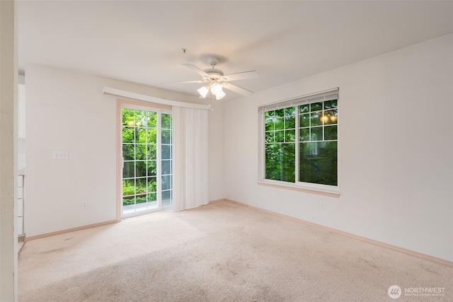1160 Monroe Ave NE Unit B-4, Renton, WA 98056 - carpeted spare room featuring ceiling fan and baseboards