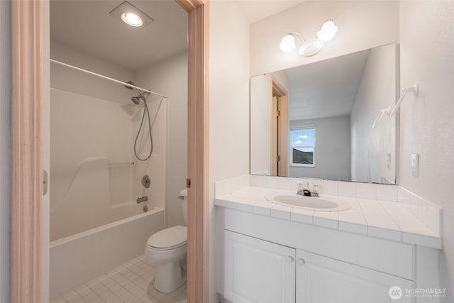 1160 Monroe Ave NE Unit B-4, Renton, WA 98056 - bathroom with vanity, shower / bath combination, and tile patterned floors