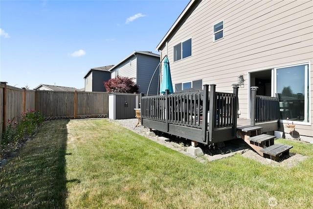 6672 Udall Pl SE, Auburn, WA 98092 - fenced backyard featuring a deck and a shed