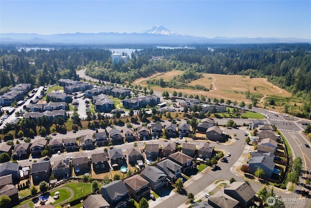 6672 Udall Pl SE, Auburn, WA 98092 - aerial view of residential area featuring a forest and a mountain backdrop