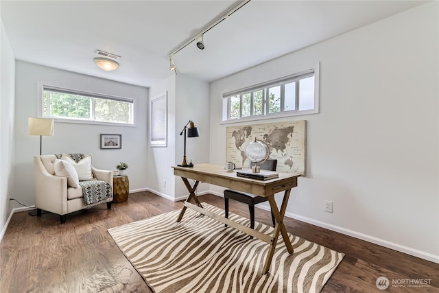 2801 NE 130th St Unit C101, Seattle, WA 98125 - office with plenty of natural light, rail lighting, and wood finished floors