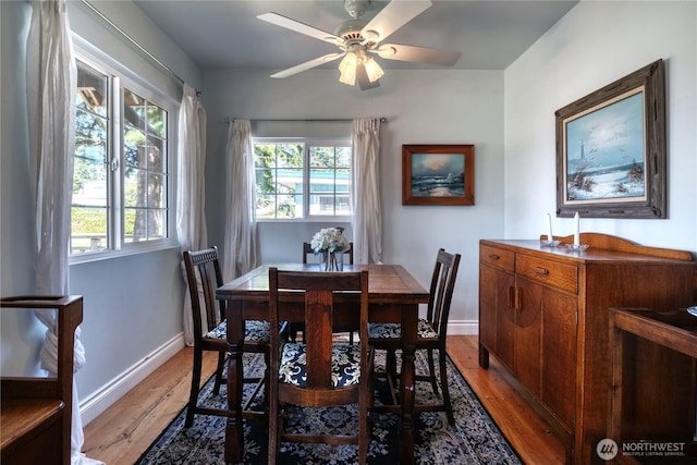 2111 Maple St, Point Roberts, WA 98281 - dining space featuring light wood finished floors, healthy amount of natural light, and a ceiling fan