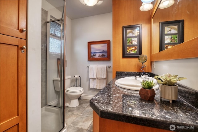 2111 Maple St, Point Roberts, WA 98281 - bathroom with vanity, tile patterned floors, and a stall shower
