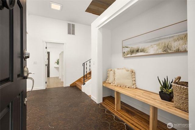10376 NE Winthers Rd, Bainbridge Island, WA 98110 - hallway with stairway and baseboards