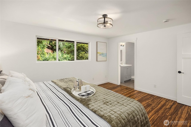 10376 NE Winthers Rd, Bainbridge Island, WA 98110 - bedroom with wood finished floors and ensuite bathroom