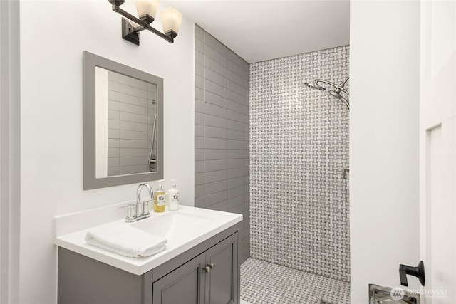 10376 NE Winthers Rd, Bainbridge Island, WA 98110 - full bathroom featuring tiled shower and vanity