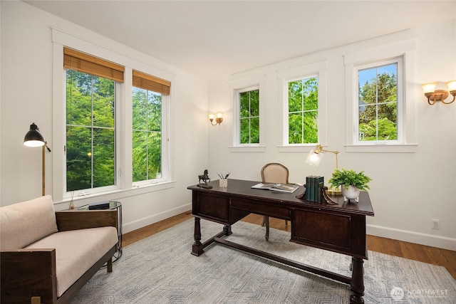 473 Glen Hollow Pl SW, Bainbridge Island, WA 98110 - home office featuring plenty of natural light and wood finished floors