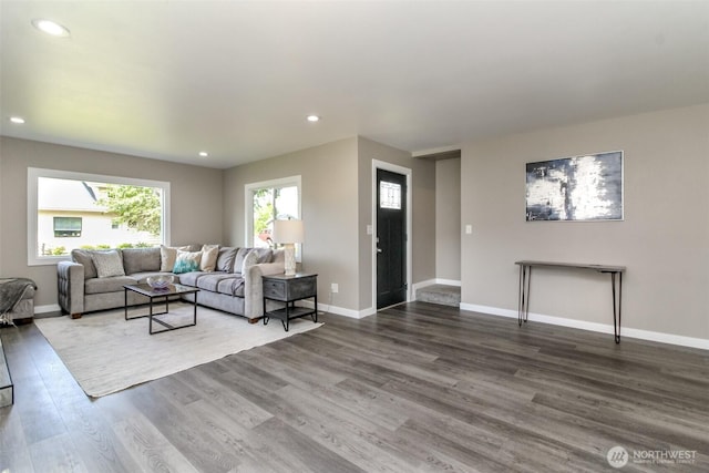 318 Mill Ave SE, Orting, WA 98360 - living room with recessed lighting and wood finished floors