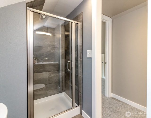 318 Mill Ave SE, Orting, WA 98360 - bathroom featuring toilet and a shower stall