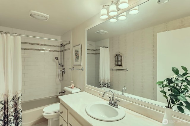 9727 NE Juanita Dr Unit 201, Kirkland, WA 98034 - bathroom featuring vanity and shower / bath combo with shower curtain