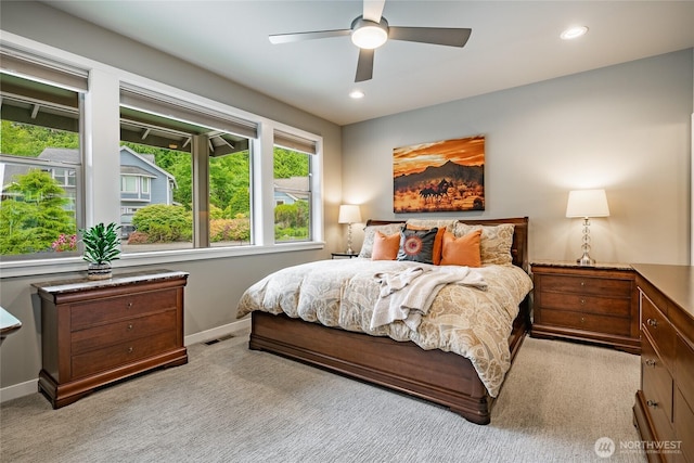 5417 Ocean Mist Loop, Blaine, WA 98230 - bedroom with carpet floors, recessed lighting, and ceiling fan