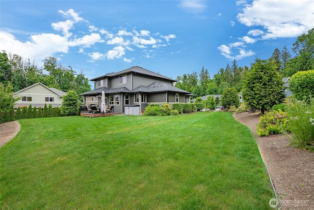 5417 Ocean Mist Loop, Blaine, WA 98230 - view of green lawn featuring a wooden deck
