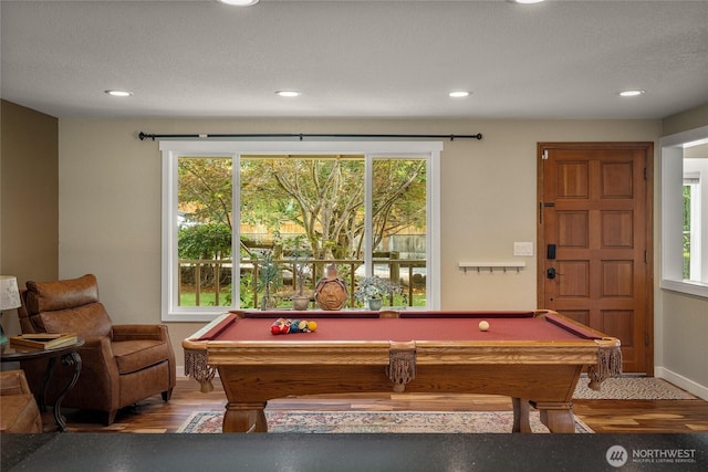 118 W Winesap Rd, Bothell, WA 98012 - rec room featuring wood finished floors, billiards, and recessed lighting