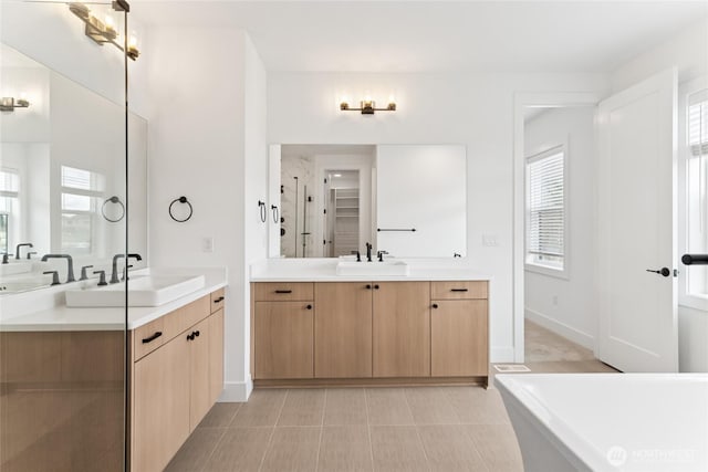 8517 137th Ave SE Unit 1, Newcastle, WA 98059 - bathroom with two vanities and a soaking tub