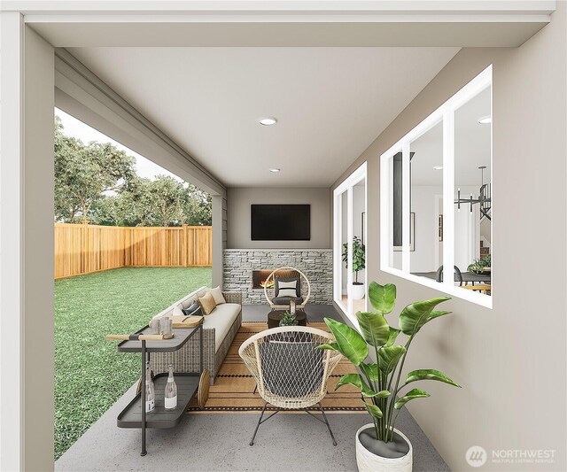 8517 137th Ave SE Unit 1, Newcastle, WA 98059 - view of patio with an outdoor living space